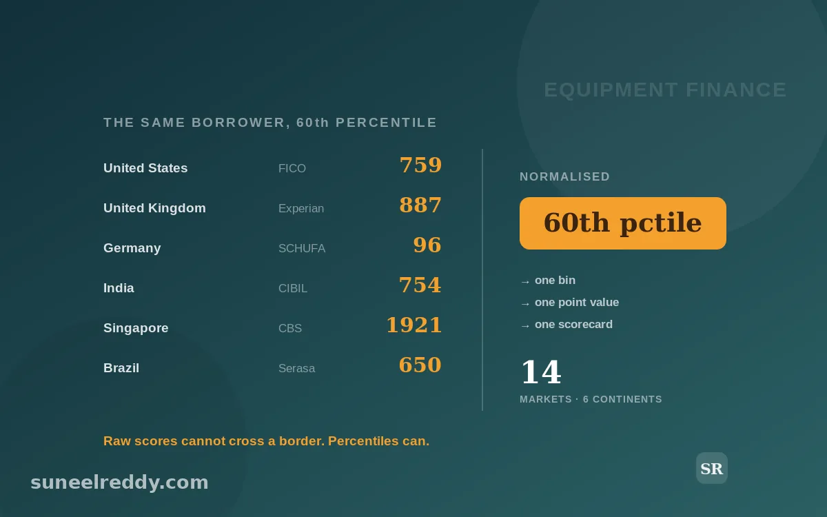 Global equipment finance scorecard